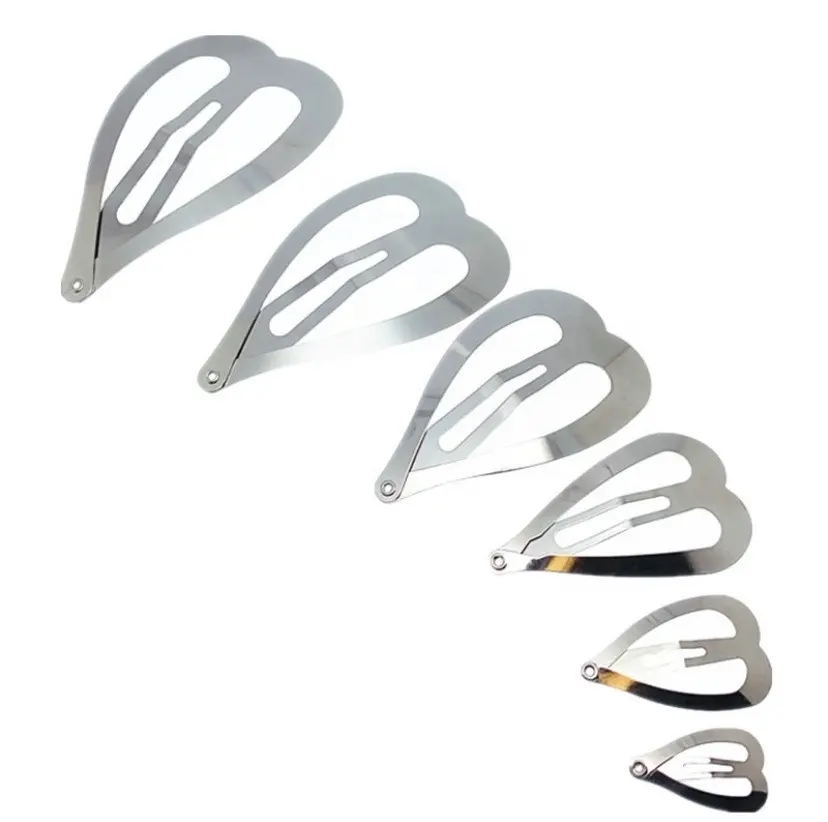 Metal Heart Shaped Snap Hair Clip For Hair Ornaments