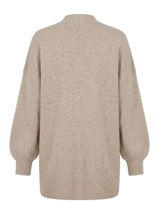 <b>Women</b> Autumn Classic Simple <b>Longline</b> Waterproof Thick Knit <b>Cardigan</b> V Neck Button - Product Image 3