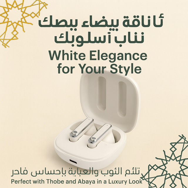 AI Earbuds Smart TWS 5.3 Earphones Long Battery OEM Factory Custom Arabic Style White Luxury Wireless Fones De Ouvido