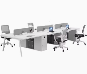Scrivania da Ufficio Modulare con 6 Postazioni, Divisorio Aperto per <span class=keywords><strong>Studio</strong></span> e Ufficio - Product Image 5