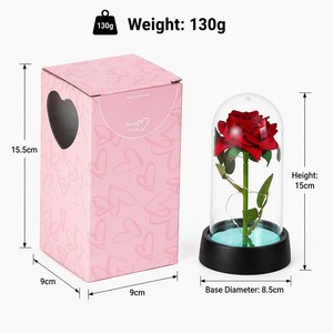 Rosa Eterna Artificial Realista en Cúpula de Cristal con Luces LED, Regalo Romántico de Flor Preservada para San Valentín, Día de la Madre, Decoración - Product Image 5