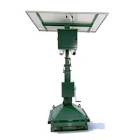 Tour de vidéosurveillance mobile solaire 420W avec base pour chariot élévateur, roues en option, mât de 4m, système de surveillance hors réseau pour la sécurité publique