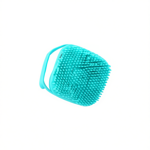 Brosse de toilettage pour animaux de compagnie, poils denses en silicone, conception ergonomique pour chats, accessoire de bain bleu rose, outil de massage durable - Product Image 1