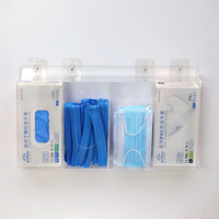 Boîte de distribution de masques et de gants de qualité hospitalière en plastique acrylique moulé par injection, design moderne, montage mural, rectangle, transparent, boîte de rangement