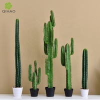 Cactus artificiel en plastique QiHao Real Touch, mini bonsaï de décoration intérieure avec pot, en stock