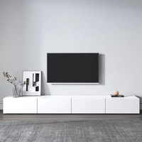 Mesa de Centro con Gran Espacio de Almacenamiento y Mueble para TV, Diseño Moderno, Color Negro, Económico, para Sala de Estar