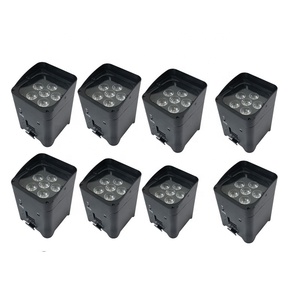 <strong>Wireless</strong> Remote <strong>Control</strong> <strong>DMX512</strong> Battery Operated 6*18W RGBWA+UV LED Par Uplight 16/10 Channels IP33 Rated 50000h Lifespan Stage - Product Image 2