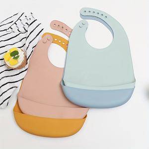 2025 2-Pc Bavoirs réglables en silicone pour bébé sans BPA bavoirs imperméables doux et durables pour le sevrage en gros - Product Image 2