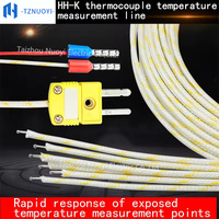 HH-K-24 High Temperature Thermocouple Sensing Wire K Type Fiberglass Braid Solder Joint Thin-film Probe SMT Furnace OEM ODM IP68