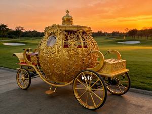 Chariot de Cendrillon électrique de luxe pour événement de mariage, couleur or - Product Image 4