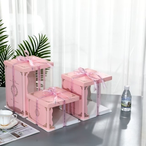 Fabbrica diretta Semi trasparente coperchio di carta torta Eco Friendly imballaggio in cartone per la consegna di dolci da forno - Product Image 5