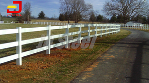 <span class=keywords><strong>3</strong></span> рельсы дешевые ПВХ лошадь изгородь пластиковые панели, белый виниловый столб и железной ограды, загон для лошадей забор - Product Image 2