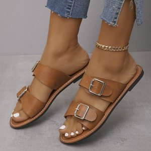 IStapromo Gifts Chaussures décontractées grandes tailles 35-43 Sandales babouches femme Plage Sandales plates femme - Product Image 3