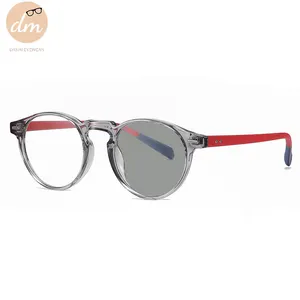 Fashion Popular Round TR90 Photo-grey Photochromic Anti Blue Light Blocking Glasses Frames