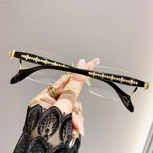 Frameless Reading Glasses Rectangle Silver Gold Floral <strong>Computer</strong> 2025 Blue Light <strong>Filter</strong> Farsighted +2.50 +1.50 Design Women Men - Product Image 6