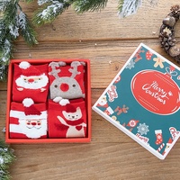 Mingzhi vente en gros chaussettes de noël floues moelleuses femmes chaussettes d'hiver mignonnes coffret cadeau coton chaussettes de noël boîte paquet