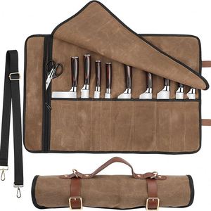 Échantillon Gratuit – Organisateur de Couteaux en Toile Personnalisé en Gros – Étui de Rangement pour Couteaux de Chef – Sac de Transport pour Camping, Barbecue et Activités de Plein Air - Product Image 1