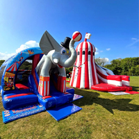 Castillo Inflable Personalizado Songfa con Diseño de Elefante de Dibujos Animados, Casa de Brinco Temática para Fiestas, Alquiler de Castillo Hinchable de PVC