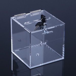 Caja de Donaciones de Acrílico Transparente, Personalizable, Moderna y Sencilla, Caja de Votación con Llave, Caja de Lotería a Prueba de Polvo - Product Image 3