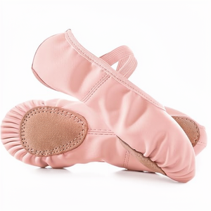 Modernas Zapatillas de Ballet Rosas Brillantes de PU para Niñas, Suaves, Antideslizantes, con Forro de Algodón, Alta Calidad, Bajo MOQ, OEM, ODM, DDP - Product Image 1