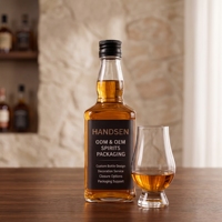 Bouteille à liqueur carrée personnalisée 200ml 375ml 500ml en verre avec bouchon en aluminium pour whisky, brandy, vodka – OEM ODM Vente en gros