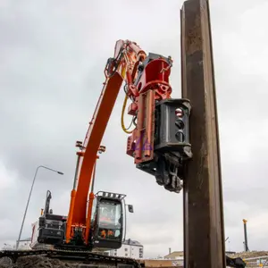 Pegangan samping vibro hammer Sheet pile driver garansi 18 bulan ekskavator hidrolik getaran palu 60-130mm pin on