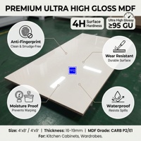 Tablero de MDF con Aspecto de Mármol, Recubrimiento UV, Brillo Espejo, Dureza 4H, Tamaño Ajustable, para Vitrinas y Podios