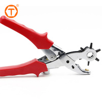 Pince de poinçonnage multifonctionnelle robuste perforateur de trou de ceinture pince de poinçonnage en cuir rotative avec 6 trous taille