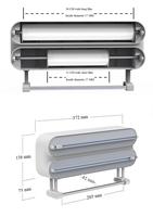 Distributeur magnétique 3-en-1 pour film alimentaire avec coupe-papier, pour papier aluminium et essuie-tout, organisateur mural pour réfrigérateur et cuisine