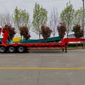China 3 Assen 40T-80T Gooseneck Lowboy Oplegger Laagbed Met Staal Materiaal - Product Image 4