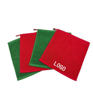 LOGO personnalisé 30*35CM vert rouge serviettes visage serviette 100% coton visage serviette vert essuie-mains petit gant de toilette avec boucles - Product Image 1