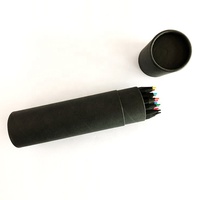 Ensemble de crayons de couleur en bois noir de haute qualité, 12/24/36 crayons hexagonaux, kit de crayons de couleur, possibilité de personnalisation pour une utilisation scolaire