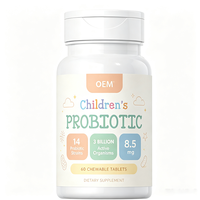 Comprimés à croquer probiotiques pour enfants, probiotiques avec vitamine D et zinc, soutient l'immunité et le bien-être quotidien