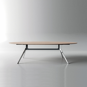 Table de réunion rectangulaire personnalisable au design moderne avec pieds en métal et salle de conférence en bois pour le bureau et la salle de conférence - Product Image 3