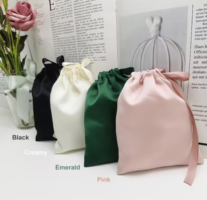 New silk satin flannel storage bag dust-proof jewelry drawstring binding mouth cosmetics small cloth bag can customize logo