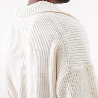 Vente en gros d'usine de pull avec logo personnalisé Oem Odm pull en tricot à col polo pull à manches longues en coton et laine polo pull pour hommes
