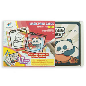 Juego de Tarjetas de Papel Mágico Panda, Novedad de Junio de 2025, 17 Tarjetas de Pintura Mágica de la Suerte con 1 Bolígrafo de Agua, Juguetes de Dibujo para Niños Mayores de <span class=keywords><strong>3</strong></span> Años - Product Image 1
