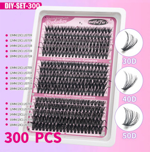Kit <span class=keywords><strong>de</strong></span> cils en grappe 20-100D, volumineux, grande capacité, pour pose DIY, 30P 40P 50P 60P 80P, cils segmentés, vente en gros - Product Image 4