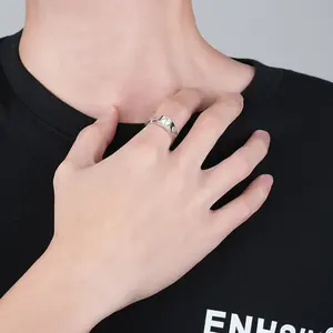 1 вечность помолвка 3 мм 2 ряда 3row 925 стерлингового серебра vvs Муассанит бриллиантовое женское роскошное обручальное кольцо для мужчин