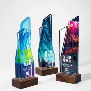 แก้วคริสตัลหลากสีเกรดสูง<span class=keywords><strong>2023</strong></span>รางวัลคริสตัลโลโก้ตามสั่งสำหรับการแข่งขันกีฬาทางธุรกิจ - Product Image 1