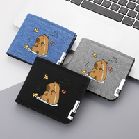 Dompet pendek Retro Korea pria, Dompet keren dan ringan untuk pelajar laki-laki remaja