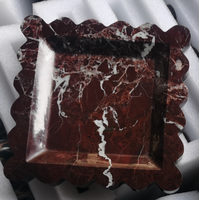 Pierre naturelle Rosso Levanto Marbre Travertin Stone Catch All Tray Bijoux Display Collection Plate