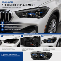 Feux de jour style flèche pour BMW X1 F49 2016-2019 – Ensemble de phares avant avec clignotants améliorés