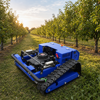 Robot tondeuse sans fil diesel 4 temps télécommandé pour jardinage et agriculture tout-terrain avec bac de ramassage