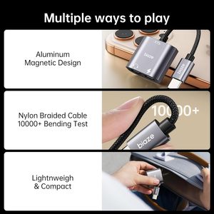 <span class=keywords><strong>Adaptateur</strong></span> Chargeur USB-C Double Type-C Biaze pour Ordinateur Portable et Téléphone Portable, 1 Entrée 2 Sorties, Charge Rapide 60W, en Alliage d'Aluminium - Product Image 6