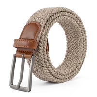 Cinturón Elástico Tejido de Lona Trenzada con Logotipo Personalizado, Tejido Elástico de Golf, para Hombres y Mujeres, para Pantalones de Golf y Jeans