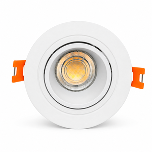 กรอบไฟสปอตไลท์ LED สีขาวทรงกลมแบบฝังพร้อมคลิปหนีบ ฝาครอบไฟภายในอาคาร ผิวขัดเงา สำหรับ GU10 MR16 - Product Image 1