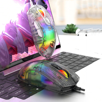 Souris programmable transparente en Mode d'éclairage RVB 12800-DPI souris ergonomique pour ordinateur de bureau Gamer pour PC portable