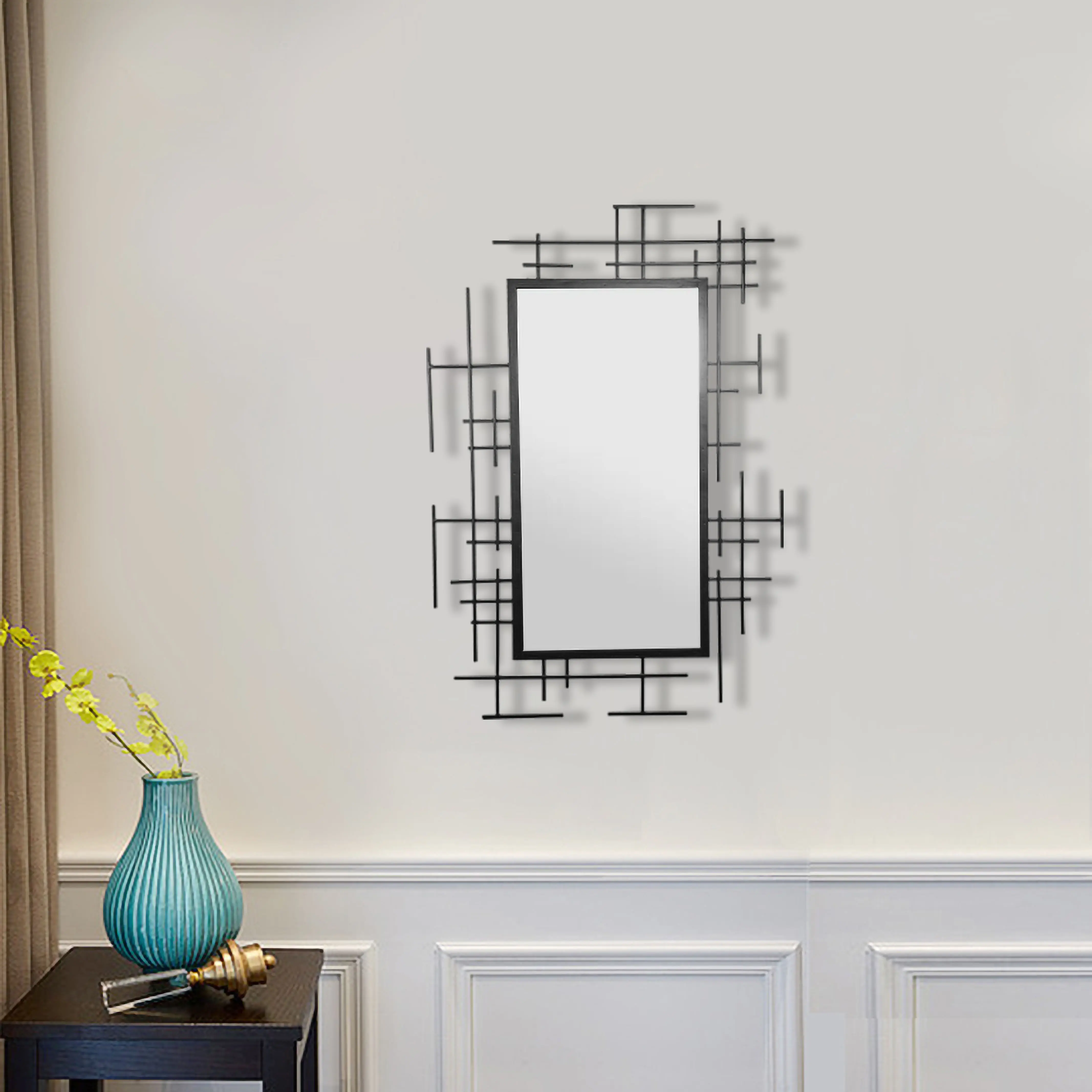 Mirrored wall stickers metal mirror wall hanging home fitting wall mirror