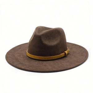 Sombrero Fedora de Gamuza con Correa de Cuero, Colorido, con Forma de Corazón de Durazno, para Hombre y Mujer, Ala Ancha, Estilo Jazz - Product Image 2